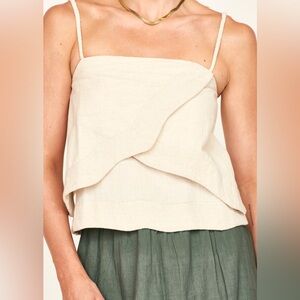NEW! $238 Mirth Bahia Tank Top in Oat Fossil size Large